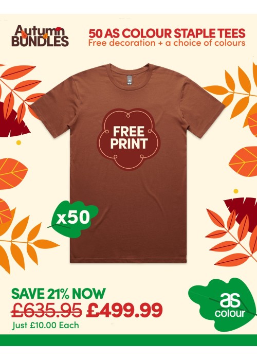 Bundle: 50 x AS Colour Staple Tees with Free...