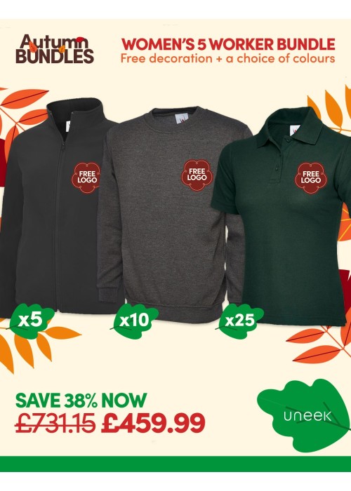 Women's 5 Worker Bundle with Free Logos