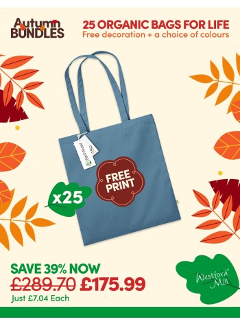 Organic Cotton Shopper Bags | 25 Bag Bundle