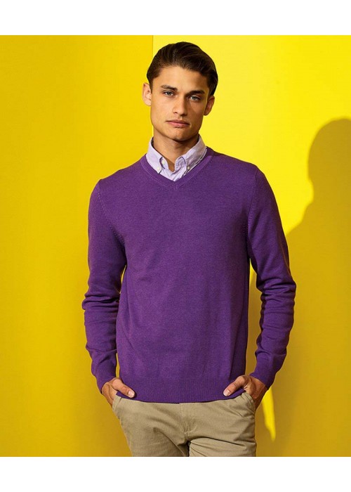 Asquith & Fox Men's cotton blend v-neck sweater