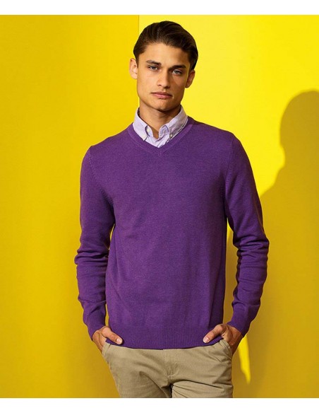 Asquith & Fox Men's cotton blend v-neck sweater