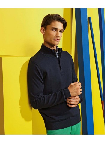 Asquith & Fox Men's Cotton Blend ¼ Zip Sweater