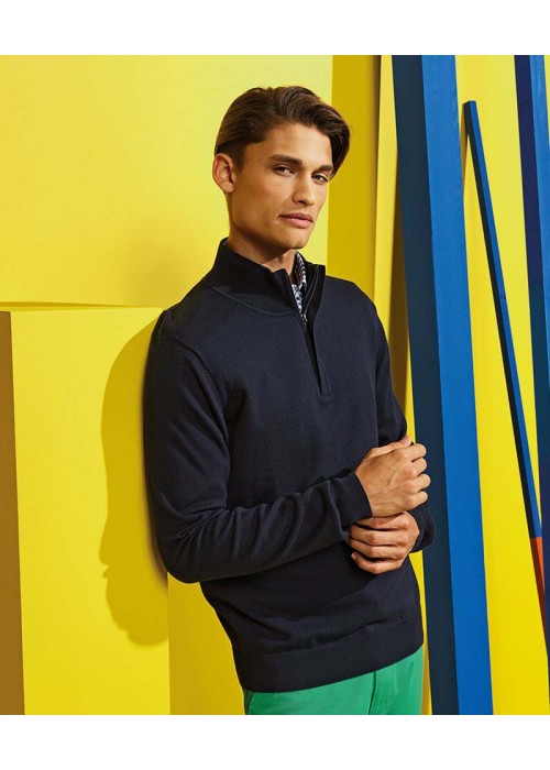 Asquith & Fox Men's Cotton Blend ¼ Zip Sweater