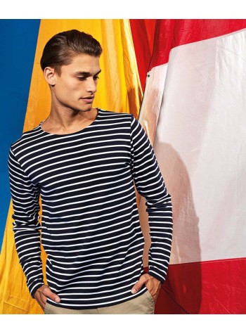 Asquith & Fox Men's Marinière coastal long sleeve tee