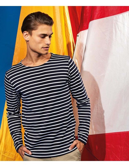 Asquith & Fox Men's Marinière coastal long sleeve tee