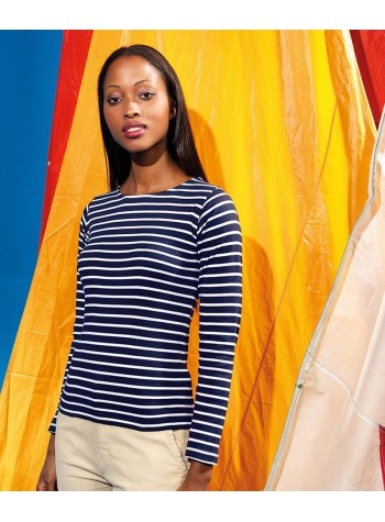 Asquith & Fox Women's Marinière coastal long sleeve tee