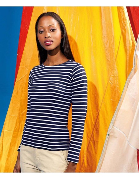 Asquith & Fox Women's Marinière coastal long sleeve tee