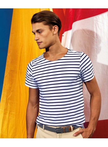 Asquith & Fox Men's Marinière coastal short sleeve tee