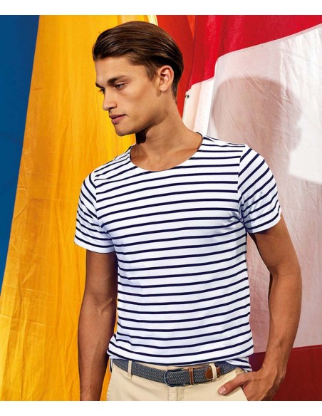 Asquith & Fox Men's Marinière coastal short sleeve tee