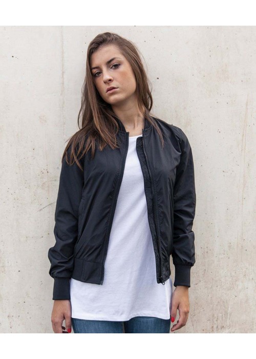 Build Your Brand Women's nylon bomber jacket