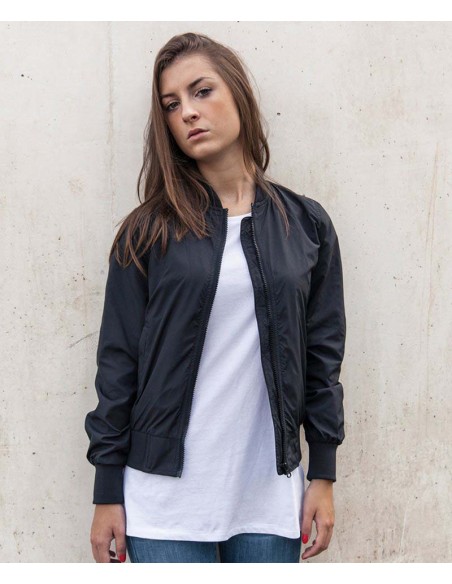 Build Your Brand Women's nylon bomber jacket