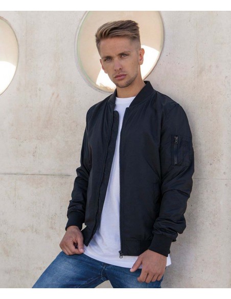 Build Your Brand Nylon bomber jacket