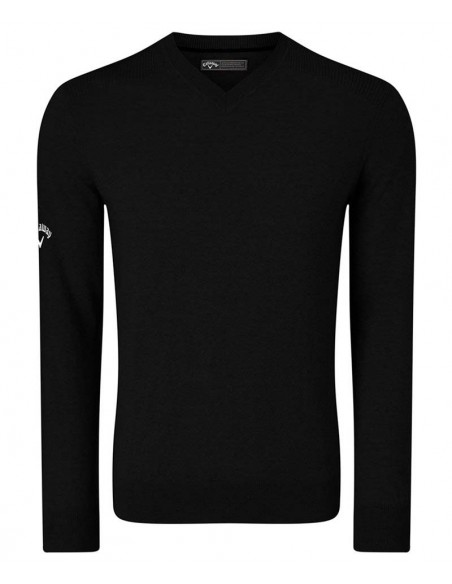 Callaway Ribbed v-neck Merino sweater