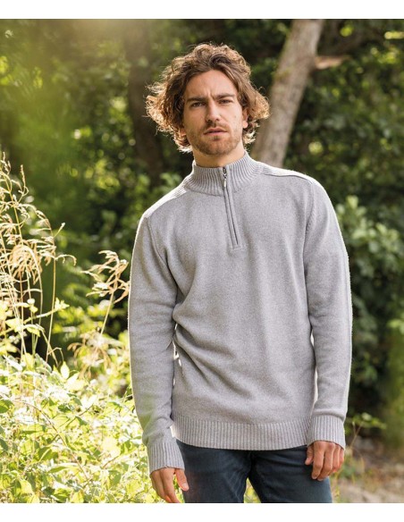 AWDis Ecologie Wakhan ¼ regen zip knit sweater