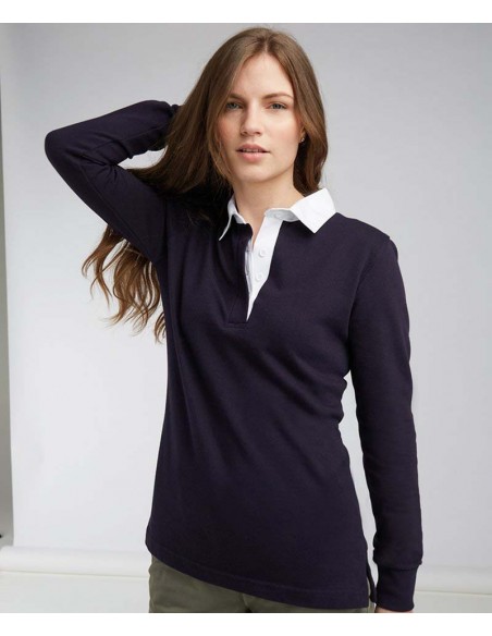 Front Row Women's long sleeve plain rugby shirt