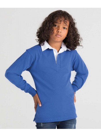 Front Row Kids long sleeve plain rugby shirt