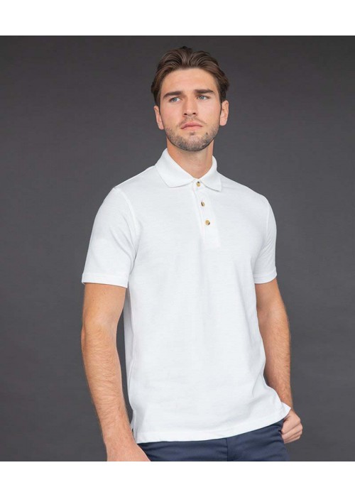 Henbury Classic cotton piqué polo with stand-up...