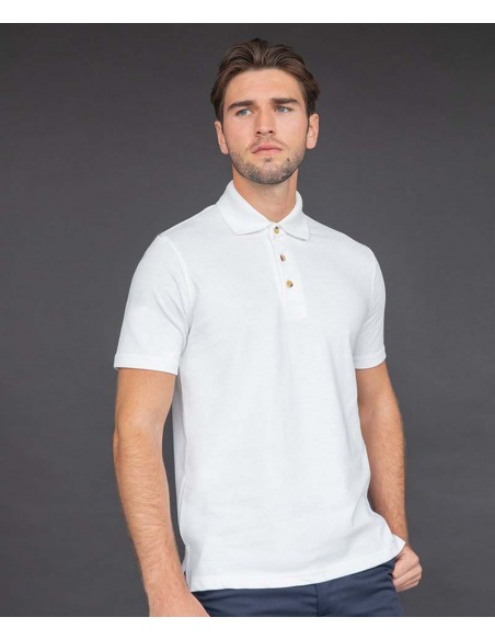 Henbury Classic cotton piqué polo with stand-up collar