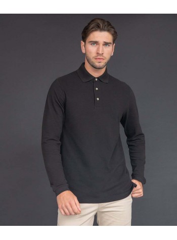 Henbury Long sleeve cotton polo shirt
