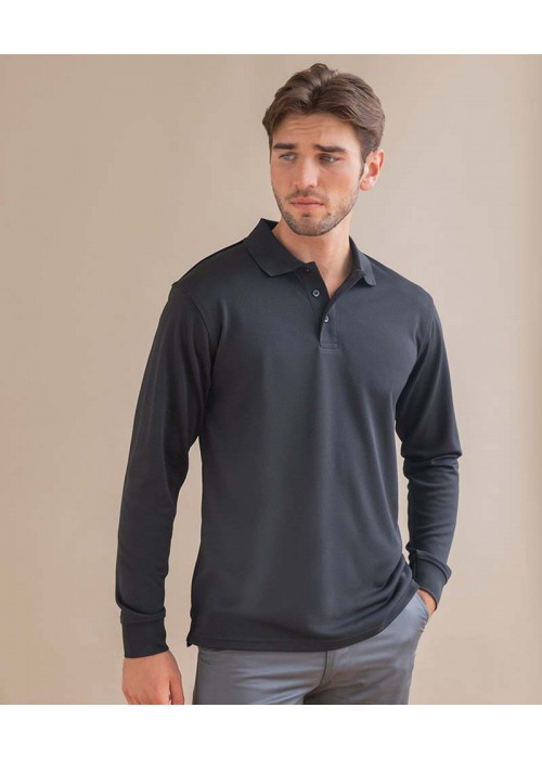 Henbury Long sleeve Coolplus® polo shirt