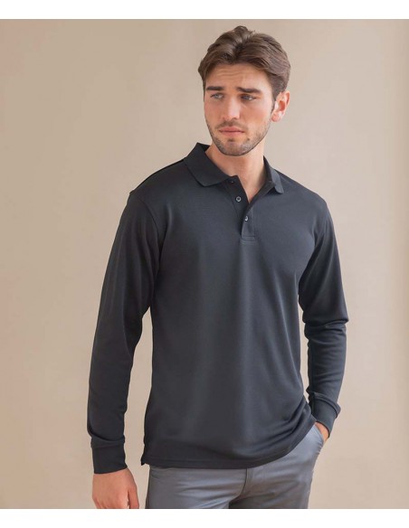 Henbury Long sleeve Coolplus® polo shirt