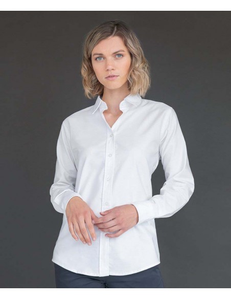 Henbury Women's classic long sleeve Oxford shirt