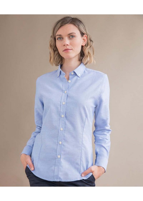 Henbury Women's modern long sleeve Oxford shirt