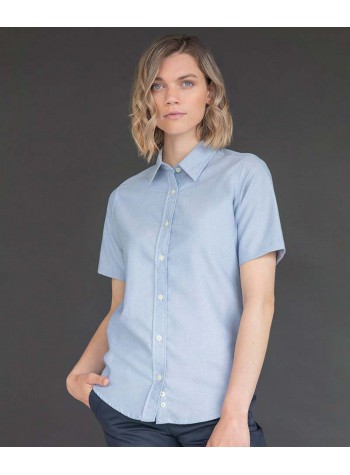 Henbury Women's short sleeve classic Oxford shirt