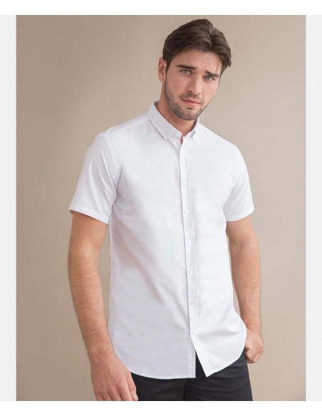Henbury Modern short sleeve Oxford shirt