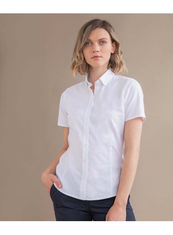 Henbury Women's modern short sleeve Oxford shirt