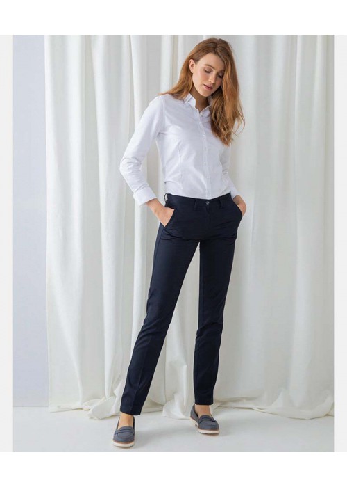 Henbury Women's 65/35 flat fronted chino trousers