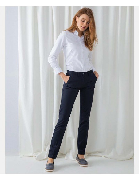 Henbury Women's 65/35 flat fronted chino trousers