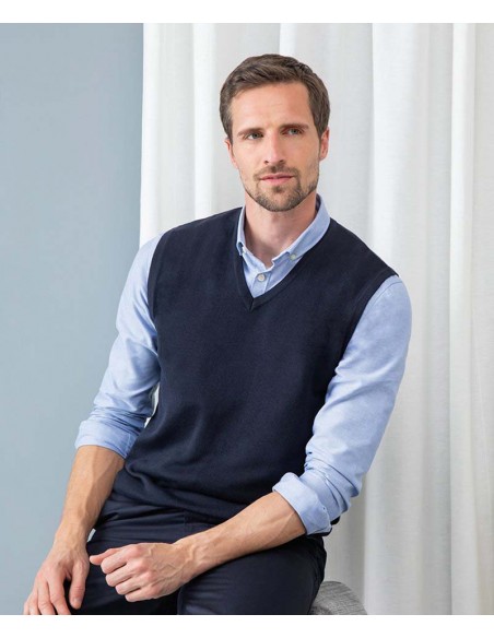 Henbury Sleeveless v-neck jumper