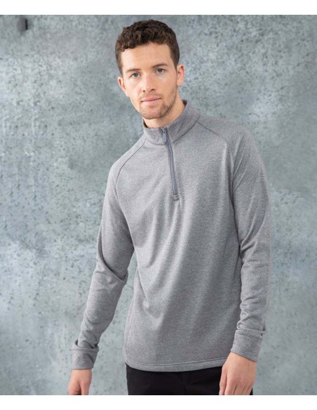 Henbury ¼ zip top with wicking finish