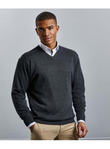 Russell Collection V-neck knitted sweater