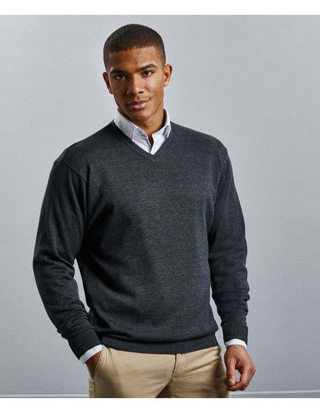 Russell Collection V-neck knitted sweater