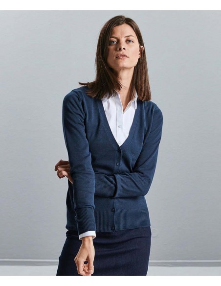 Russell Collection Women's v-neck knitted cardigan