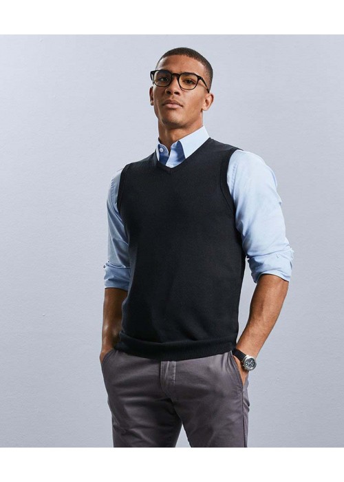 Russell Collection V-neck sleeveless knitted...