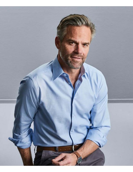 Russell Collection Long sleeve easycare tailored Oxford shirt