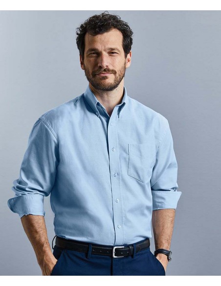 Russell Collection Long sleeve easycare Oxford shirt