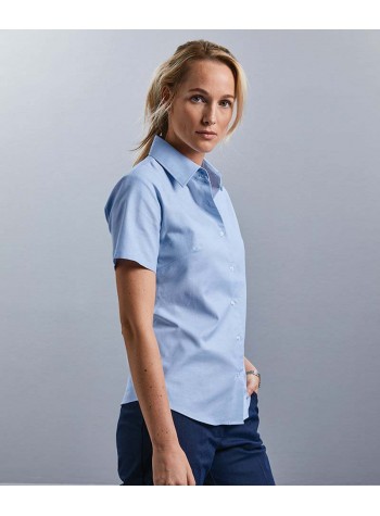 Russell Collection Women's short sleeve Oxford shirt