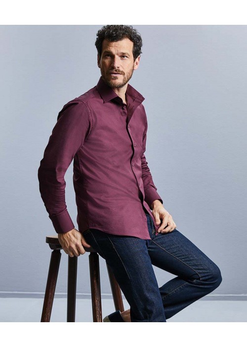 Russell Collection Long sleeve easycare fitted...