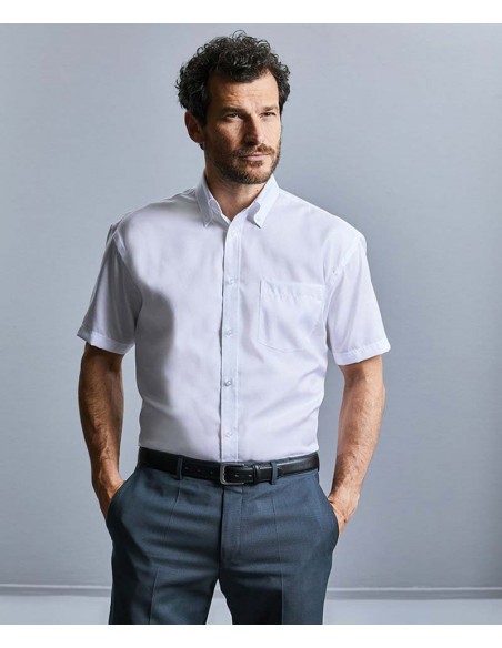 Russell Collection Short sleeve ultimate non-iron shirt