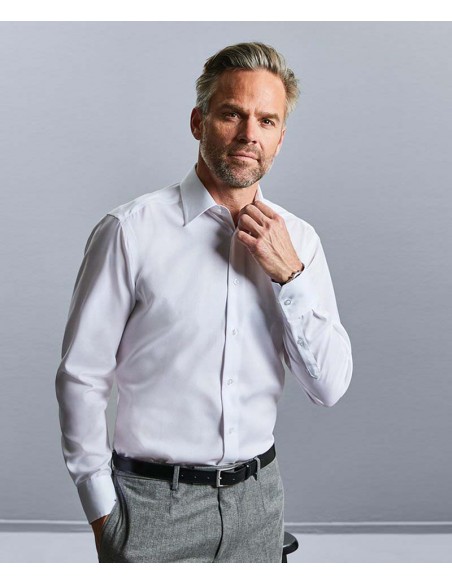 Russell Collection Long sleeve tailored ultimate non-iron shirt