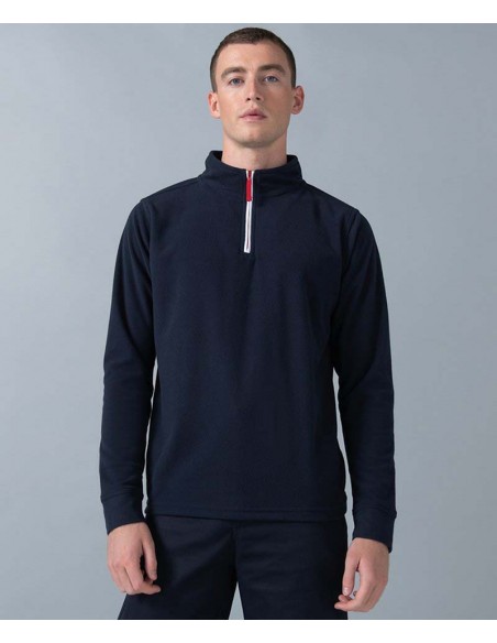 Finden & Hales ¼ zip long sleeve fleece piped