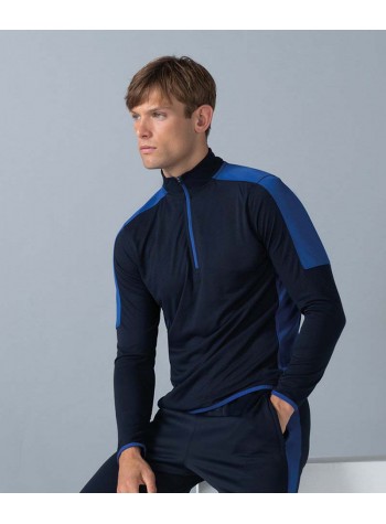 Finden & Hales ¼ zip mid-layer with contrast panelling