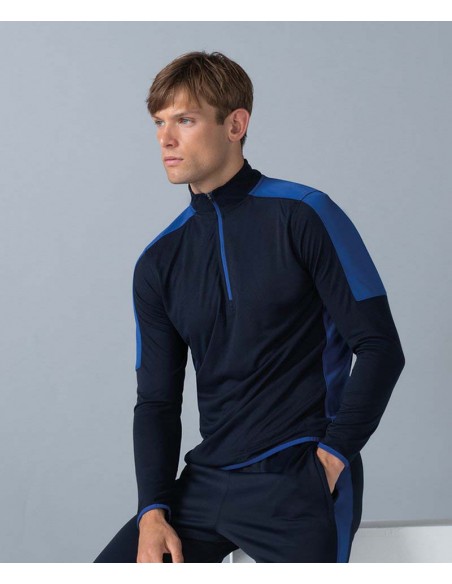Finden & Hales ¼ zip mid-layer with contrast panelling