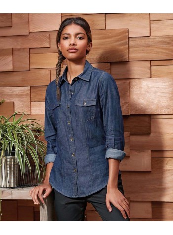 Premier Women's jeans stitch denim shirt