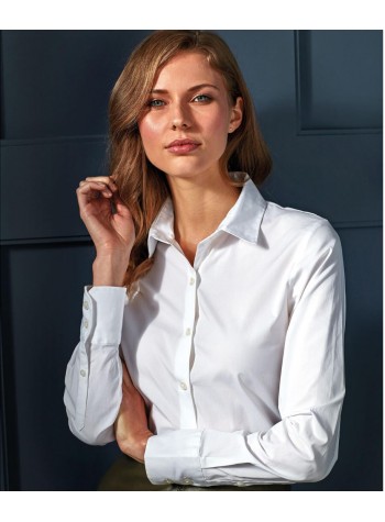 Premier Women's stretch fit cotton poplin long sleeve blouse