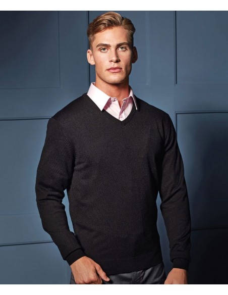 Premier 'Essential' acrylic v-neck sweater